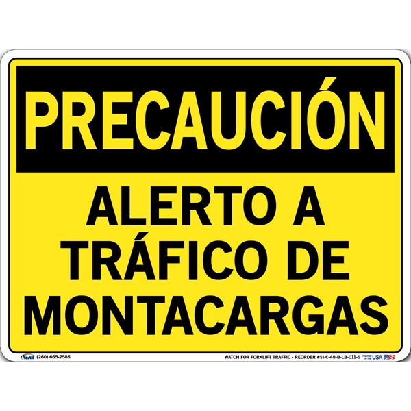 Vinyl Label Sign, 9-1/2" Height, 12-1/2" Width, Vinyl Label, Rectangle, Spanish